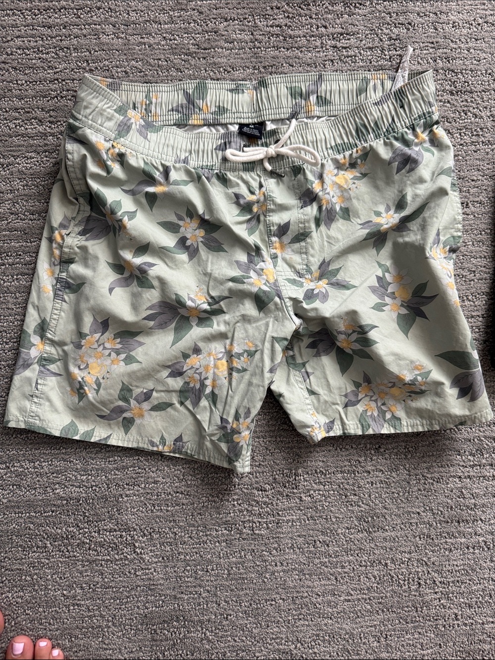 RVCA Men's Light Sage Floral Swim Trunks